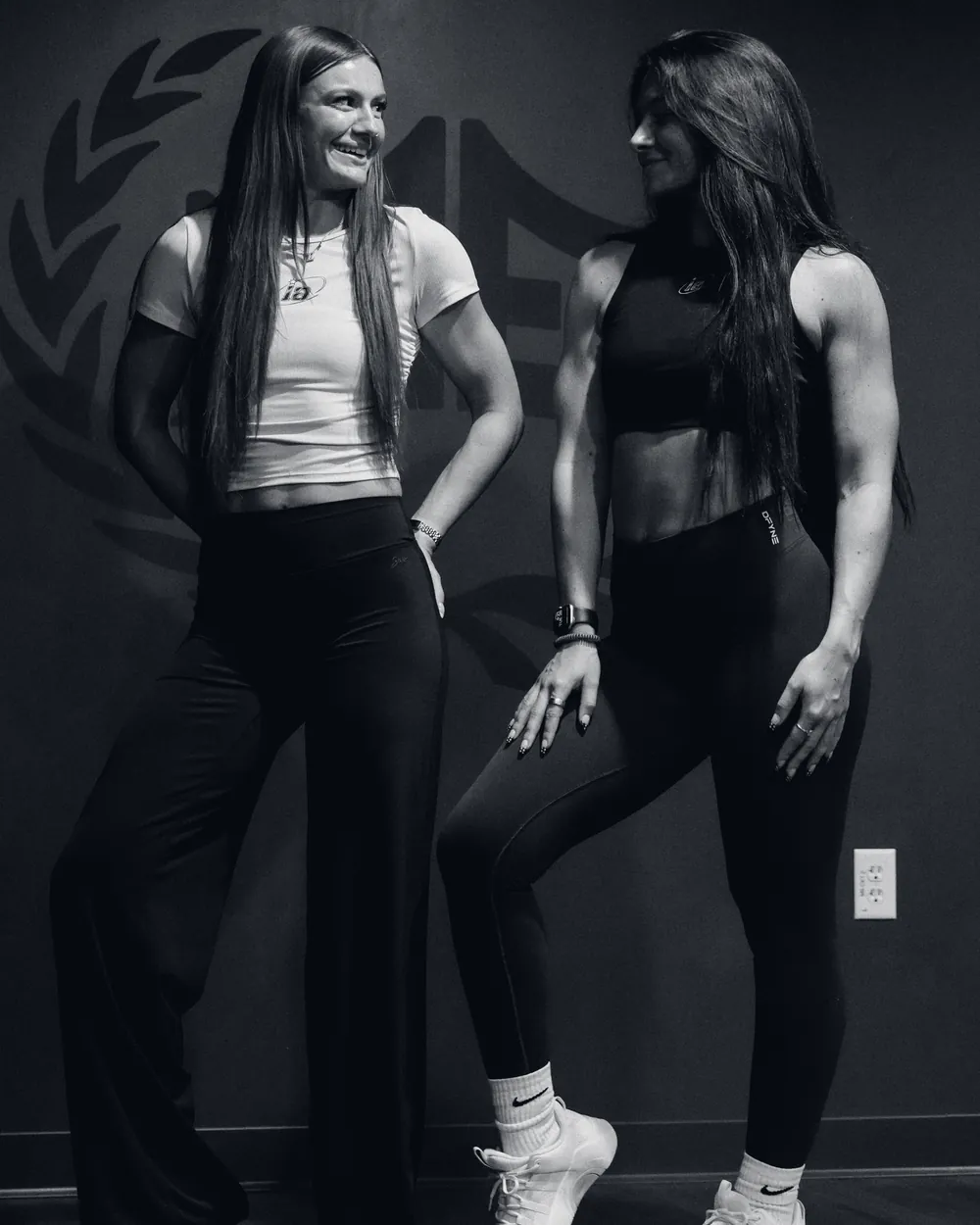 Two athletes in the gym