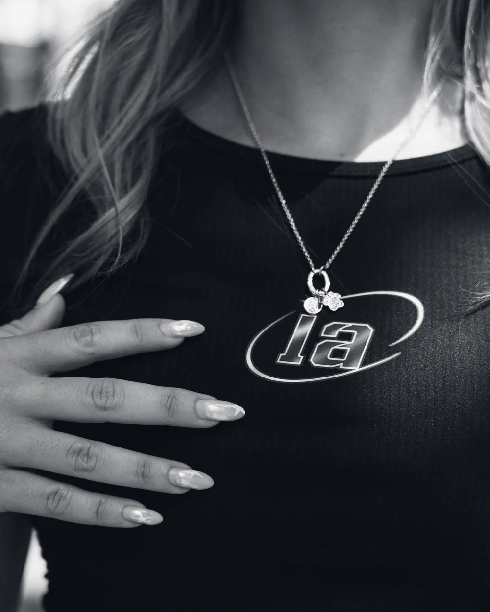 Close up of the ia crop tee